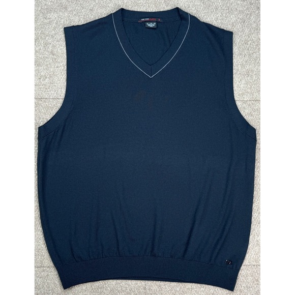 Nike Tiger Woods Collection Men's Black & GrayWool V-Neck Sweater Vest Size XL